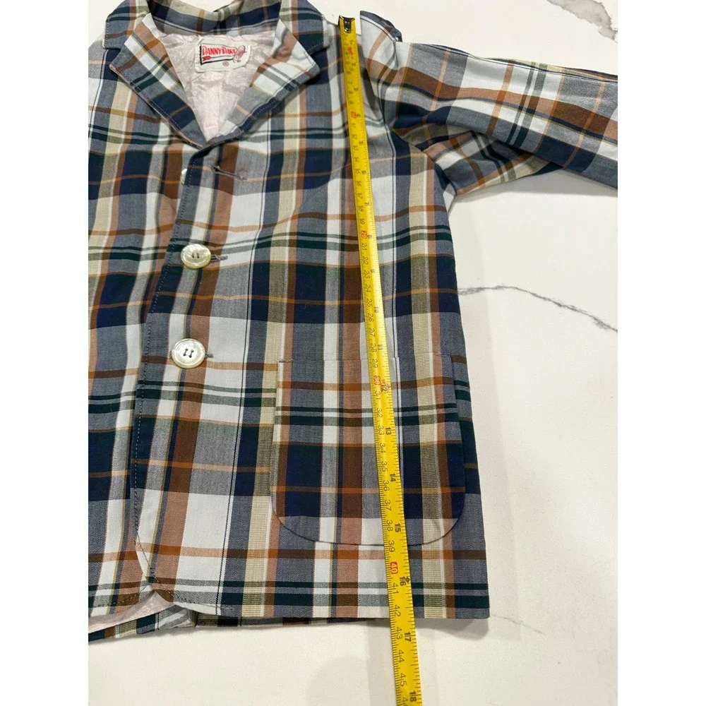 Vtg Danny Dare Kids Plaid Blazer Jacket Button Front‎ Sport Coat 6